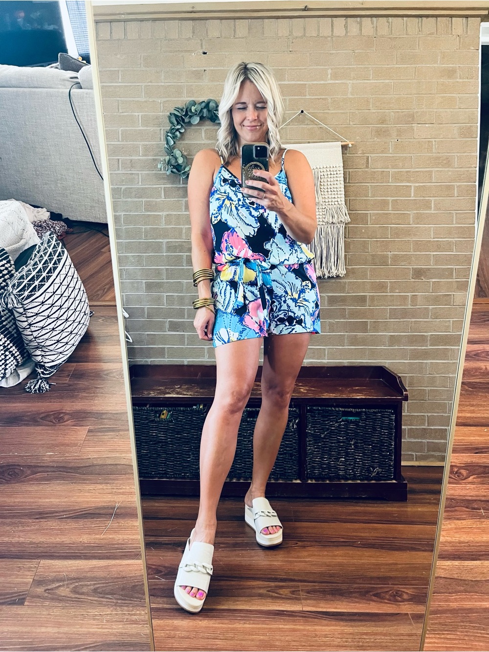 Lilly Pulitzer Navy Tropical Print Girls One-Piece